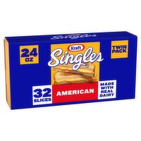 Kraft Singles American Cheese Slices Twin Pack, 32 count, 24 oz