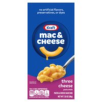 Kraft Mac & Cheese Three Cheese Pasta Shells, 7.25 oz, 7.25 Ounce