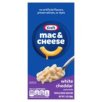 Kraft Mac & Cheese White Cheddar Pasta Shells Pasta & Cheese Sauce Mix, 7.3 oz