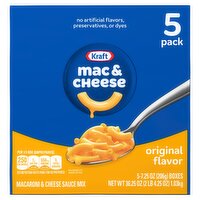 Kraft Original Flavor Macaroni & Cheese Sauce Mix, 7.25 oz, 5 count, 36.25 Ounce