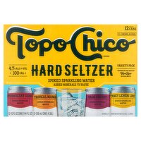 Topo Chico Hard Seltzer Spiked Sparkling Water Variety Pack, 12 fl oz, 12 count