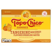 Topo Chico Sabores Tangerine with Ginger Extract Flavored Sparkling Water, 12 fl oz, 8 count