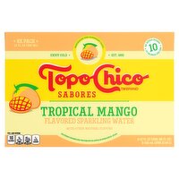 Topo Chico Sabores Tropical Mango Flavored Sparkling Water, 12 fl oz, 8 count