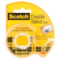 Scotch Permanent Double Sided Tape, 1/2 in x 450 in (12.5 yd), 1 Each