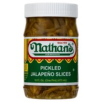 Nathan's Famous Pickled Jalapeño Slices, 16 fl oz
