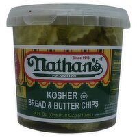 Nathan's Famous Kosher Bread & Butter Chips Pickles, 24 fl oz