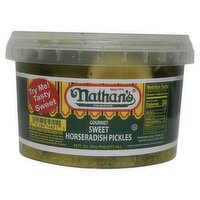 Nathan's Famous Gourmet Sweet Horseradish Kosher Pickles, 16 fl oz