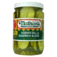 Nathan's Famous Kosher Dill Sandwich Slices, 32 fl oz