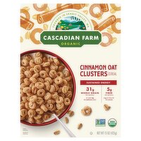 Cascadian Farm Organic Cinnamon Oat Clusters Cereal, 15 oz