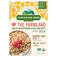 Cascadian Farm Organic Honey Nut O's Cereal, 9.5 oz