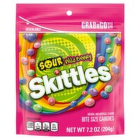 Skittles Sour Wild Berry Bite Size Candies GrabnGo Size, 7.2 oz, 7.2 Ounce