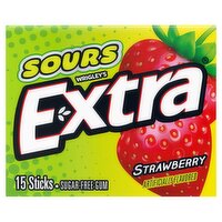 Wrigley's Extra Sours Strawberry Sugar-Free Gum, 15 count