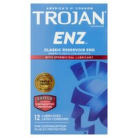 Trojan ENZ Armor With Spermicidal Lubricant Latex Condoms, 12 count