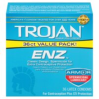 TROJAN ENZ Armor with Spermicidal Lubricant Latex Condoms Value Pack!, 36 count