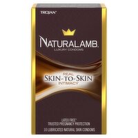 TROJAN Naturalamb Lubricated Natural Skin Luxury Condoms, 10 count