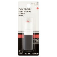 Covergirl Continuous Color 015 Bronzed Peach Shimmer Lipstick, 0.13 oz