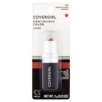 Covergirl Continuous Color 770 Bronzed Glow Shimmer Lipstick, 0.13 oz