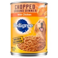 PEDIGREE Adult Canned Wet Dog Food Chopped Ground Dinner with Chicken, (12) 13.2 oz. Cans