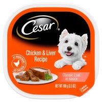 Cesar Classic Loaf in Sauce Chicken & Liver Recipe Dog Food, 3.5 oz, 3.5 Ounce