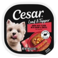 Cesar Loaf & Topper Angus Beef Flavor with Bacon & Cheese in Sauce Canine Cuisine, 3.5 oz