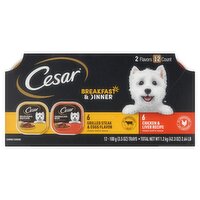 Cesar Breakfast & Dinner Canine Cuisine, 42.3 oz, 12 count