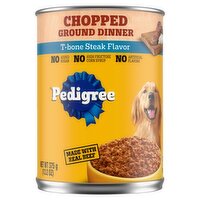 Pedigree Chopped Ground Dinner T-Bone Steak Flavor Food for Dogs, 13.2 oz