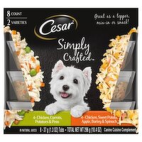 Cesar Simply Crafted Canine Cuisine Complement in Natural Juices, 1.3 oz, 8 count, 10.4 Ounce