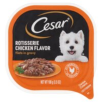 Cesar Rotisserie Chicken Flavor Filets in Gravy Canine Cuisine, 3.5 oz