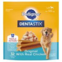 Pedigree Dentastix Treats for Dogs, Large 40+ LB (18+ kg), 32 count, 26.6 oz