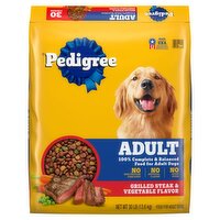 Pedigree Grilled Steak & Vegetable Flavor Food for Adult Dogs, 30 lb, 30 Pound