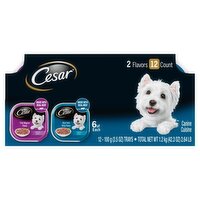 CESAR Adult Wet Dog Food Filets in Gravy Variety, Filet Mignon & New York Strip, (12) 3.5 oz. Trays