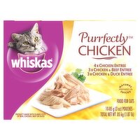 Whiskas Purrfectly Chicken Food for Cats, 3 oz, 10 count