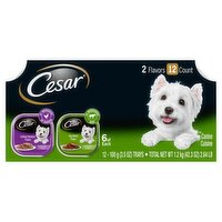 CESAR Wet Dog Food Classic Loaf in Sauce Top Sirloin & Grilled Chicken Variety, (12) 3.5 oz. Trays, 2.64 Pound