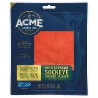 Acme Smoked Fish Wild Alaskan Sockeye Smoked Salmon, 3 oz