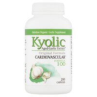 Kyolic Original Formula I00 Odorless Organic Garlic Supplement, 200 count