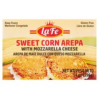 La Fe Sweet Corn Arepa with Mozzarella Cheese, 14 oz