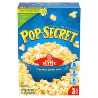 Pop Secret Extra Butter Premium Popcorn, 3.2 oz, 3 count, 9.6 Ounce