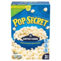 Pop Secret Popcorn, Kettle Corn Microwave Popcorn, 3.2 Oz Sharing Bags, 3 Ct, 9.6 Ounce