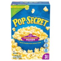 Pop Secret Movie Theater Butter Microwave Premium Popcorn, 3.2 oz, 3 count, 9.6 Ounce