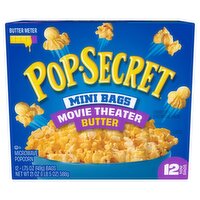 Pop Secret Mini Bags Movie Theater Butter Microwave Popcorn, 1.75 oz, 12 count