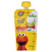 Earth's Best Organic 123 Sesame Street Strawberry Banana Fruit Yogurt Smoothie Baby Food, 4.2 oz, 4.2 Ounce