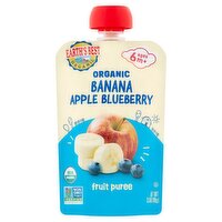 Earth's Best Organic Banana Apple Blueberry Fruit Puree Baby Food, Ages 6 m+, 3.5 oz