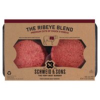 Schweid & Sons The Ribeye Blend Fresh Ground Beef Burgers Patty, 5.3 oz, 4 count