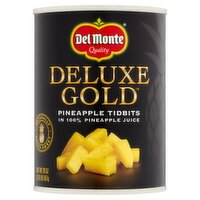 Del Monte Deluxe Gold Pineapple Tidbits in 100% Pineapple Juice, 20 oz, 20 Ounce