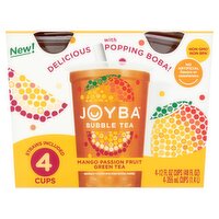 Joyba Mango Passion Fruit Green Bubble Tea, 12 fl oz, 4 count