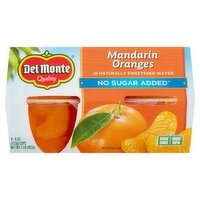 Del Monte No Sugar Added Mandarin Oranges in Naturally Sweetened Water, 4 oz, 4 count