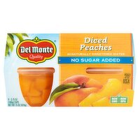 Del Monte No Sugar Added Diced Peaches in Naturally Sweetened Water, 3.75 oz, 4 count, 15 Ounce