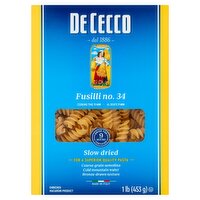 De Cecco Fusilli No. 34 Pasta, 1 lb