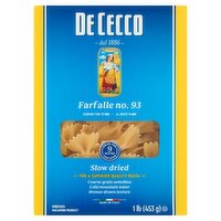 De Cecco Farfalle No. 93 Pasta, 1 lb, 16 Ounce