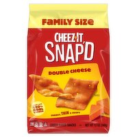 Cheez-It Snap'd Double Cheese Cheesy Baked Snacks Family Size, 12 oz